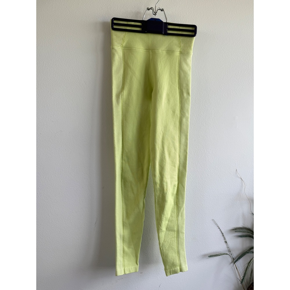 Aerie OFFLINE Seamless Ribbed High Waisted Leggings Lime Green Womens XXS